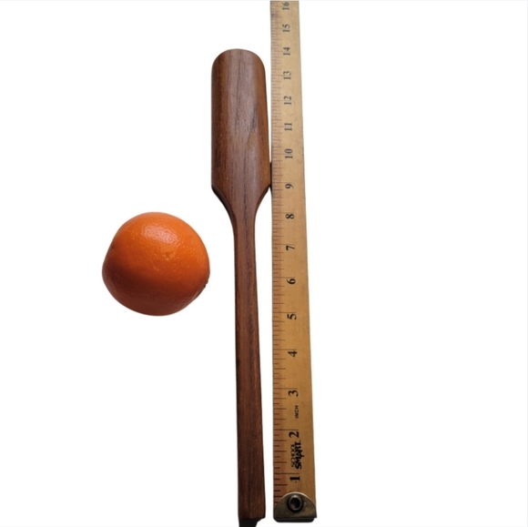 Vintage MCM Teak/Monkey Pod? Wood Oar Rectangle Salad Serving Spatula Spoon Fall - Picture 4 of 6